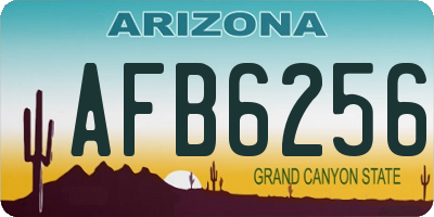 AZ license plate AFB6256