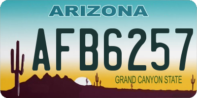 AZ license plate AFB6257