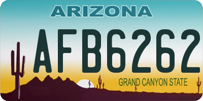 AZ license plate AFB6262