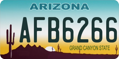 AZ license plate AFB6266