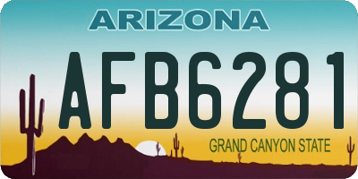 AZ license plate AFB6281