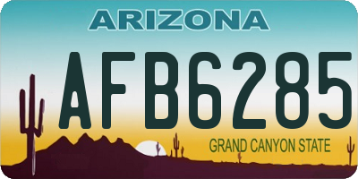 AZ license plate AFB6285