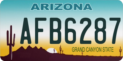 AZ license plate AFB6287