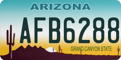 AZ license plate AFB6288