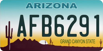 AZ license plate AFB6291