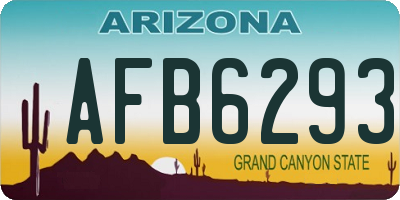 AZ license plate AFB6293