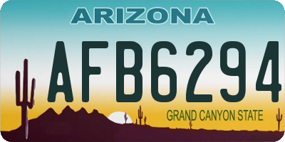 AZ license plate AFB6294