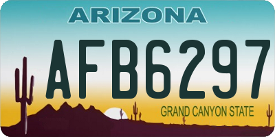 AZ license plate AFB6297