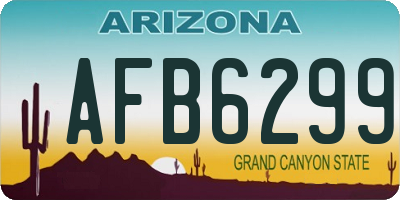 AZ license plate AFB6299