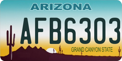 AZ license plate AFB6303