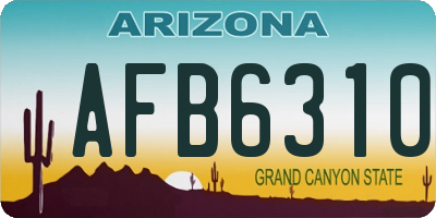 AZ license plate AFB6310