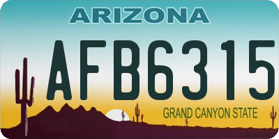 AZ license plate AFB6315
