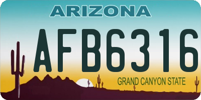 AZ license plate AFB6316