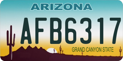 AZ license plate AFB6317