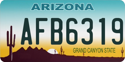 AZ license plate AFB6319