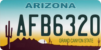 AZ license plate AFB6320