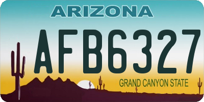 AZ license plate AFB6327