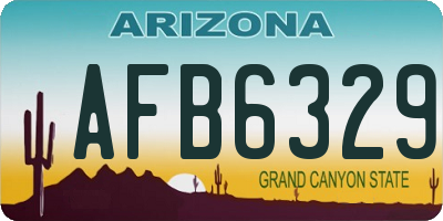 AZ license plate AFB6329