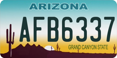 AZ license plate AFB6337