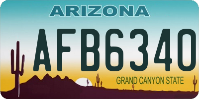 AZ license plate AFB6340
