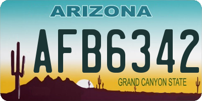 AZ license plate AFB6342