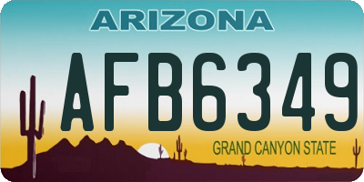 AZ license plate AFB6349