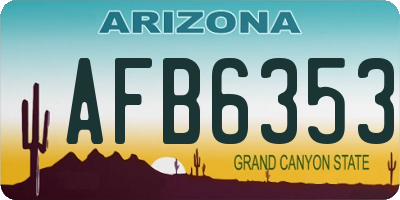 AZ license plate AFB6353