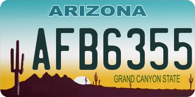 AZ license plate AFB6355