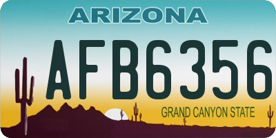 AZ license plate AFB6356