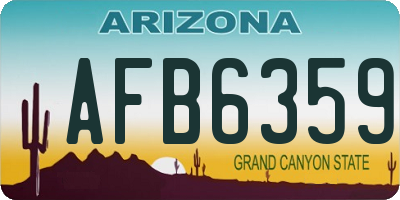 AZ license plate AFB6359