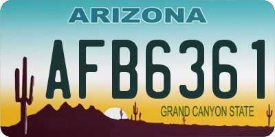 AZ license plate AFB6361