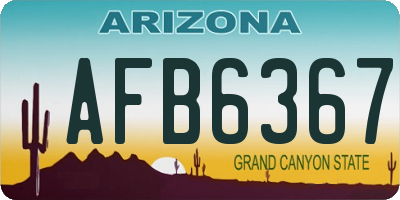 AZ license plate AFB6367