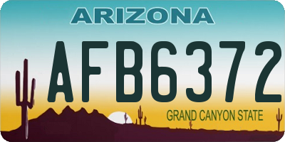 AZ license plate AFB6372