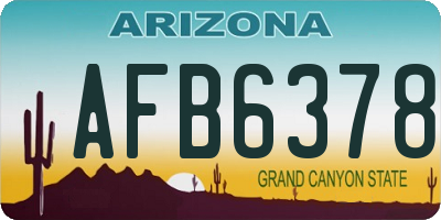 AZ license plate AFB6378