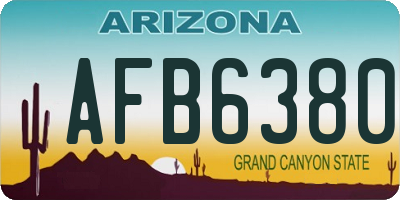 AZ license plate AFB6380