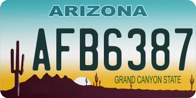AZ license plate AFB6387