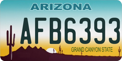 AZ license plate AFB6393