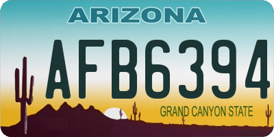 AZ license plate AFB6394