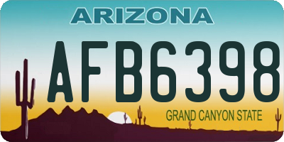 AZ license plate AFB6398
