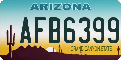 AZ license plate AFB6399