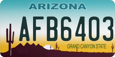 AZ license plate AFB6403