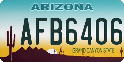 AZ license plate AFB6406