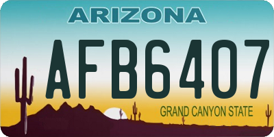 AZ license plate AFB6407