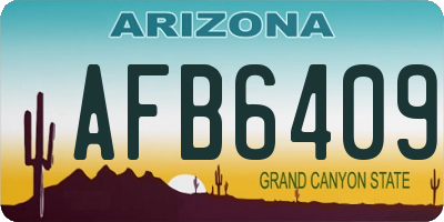 AZ license plate AFB6409