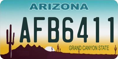 AZ license plate AFB6411