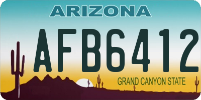 AZ license plate AFB6412