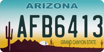AZ license plate AFB6413