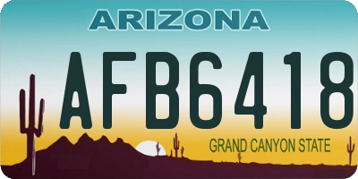 AZ license plate AFB6418