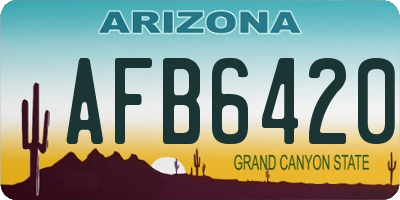 AZ license plate AFB6420