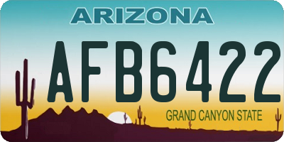 AZ license plate AFB6422